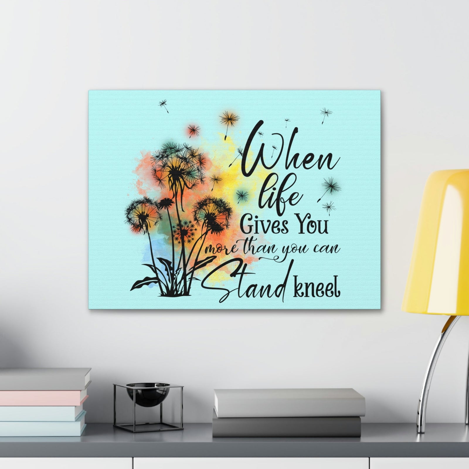 Scripture Walls Gives You More Light Romans 14:11 Blue Flowers Christian Wall Art Bible Verse Print Ready to Hang Unframed-Express Your Love Gifts