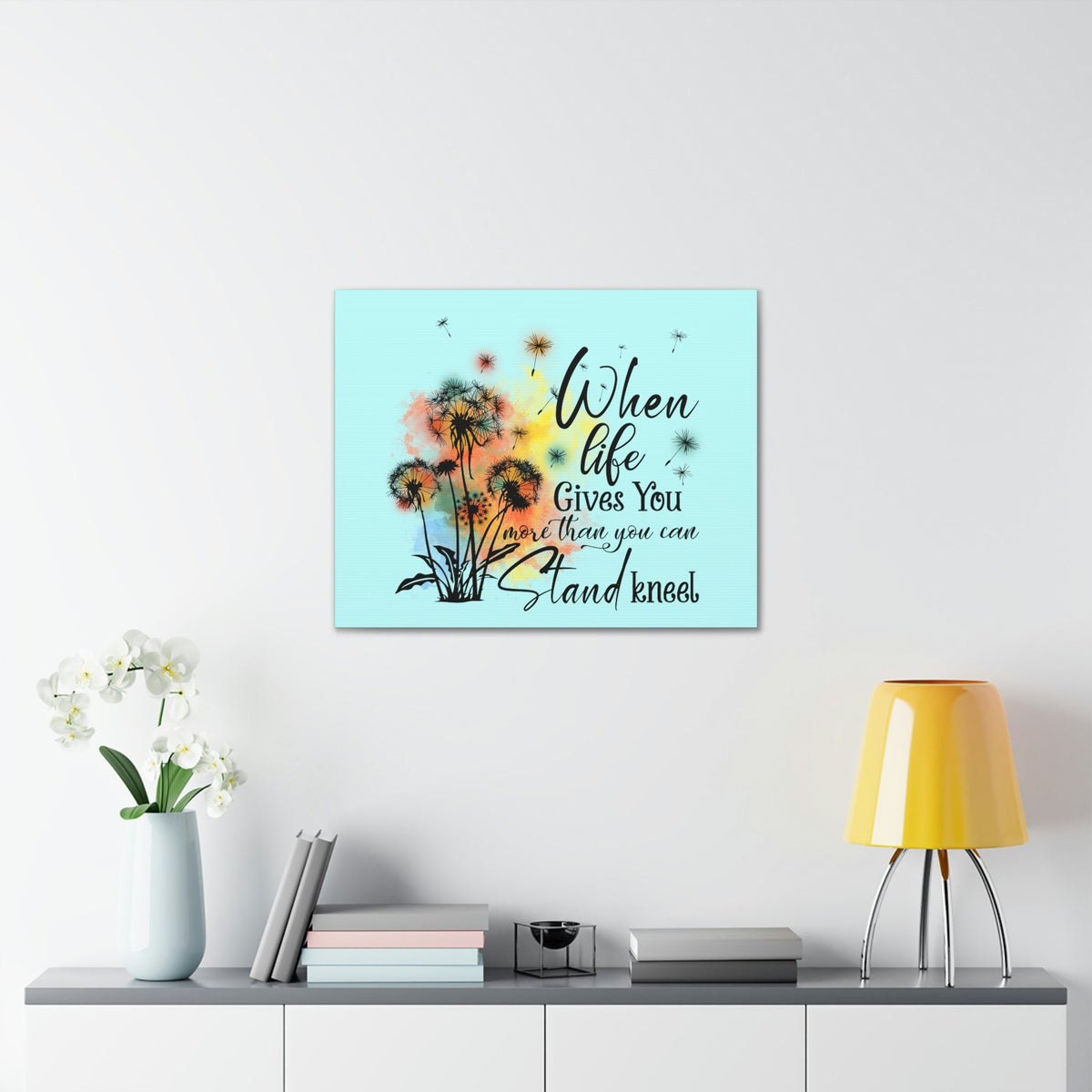 Scripture Walls Gives You More Light Romans 14:11 Blue Flowers Christian Wall Art Bible Verse Print Ready to Hang Unframed-Express Your Love Gifts