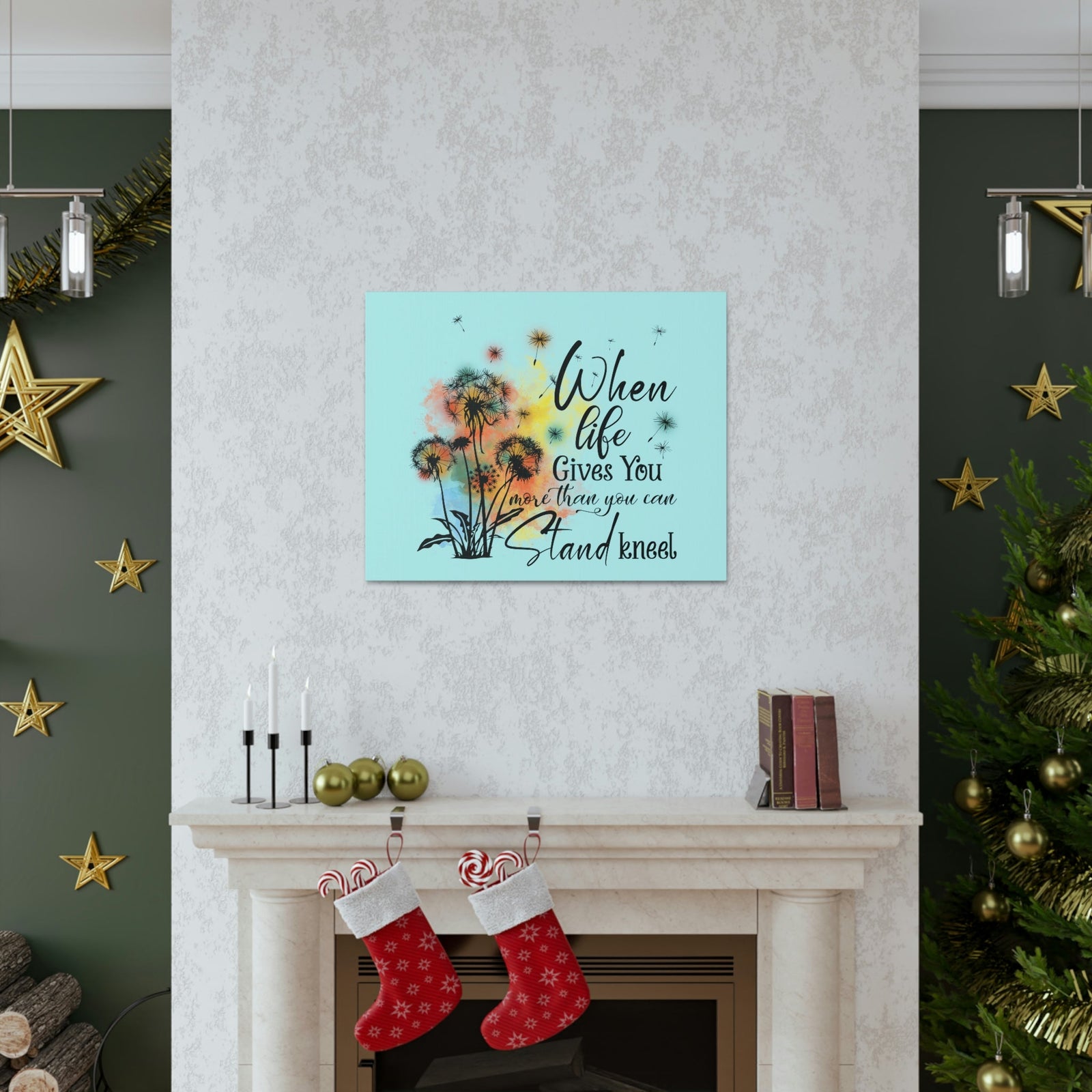 Scripture Walls Gives You More Light Romans 14:11 Blue Flowers Christian Wall Art Bible Verse Print Ready to Hang Unframed-Express Your Love Gifts