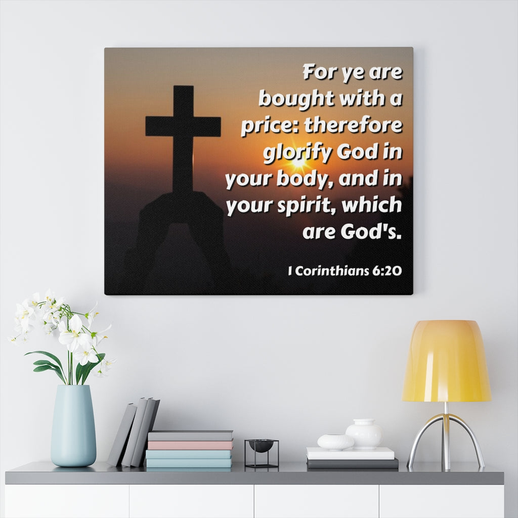 Scripture Walls Glorify God 1 Corinthians 6:20 Bible Verse Canvas Christian Wall Art Ready to Hang Unframed-Express Your Love Gifts