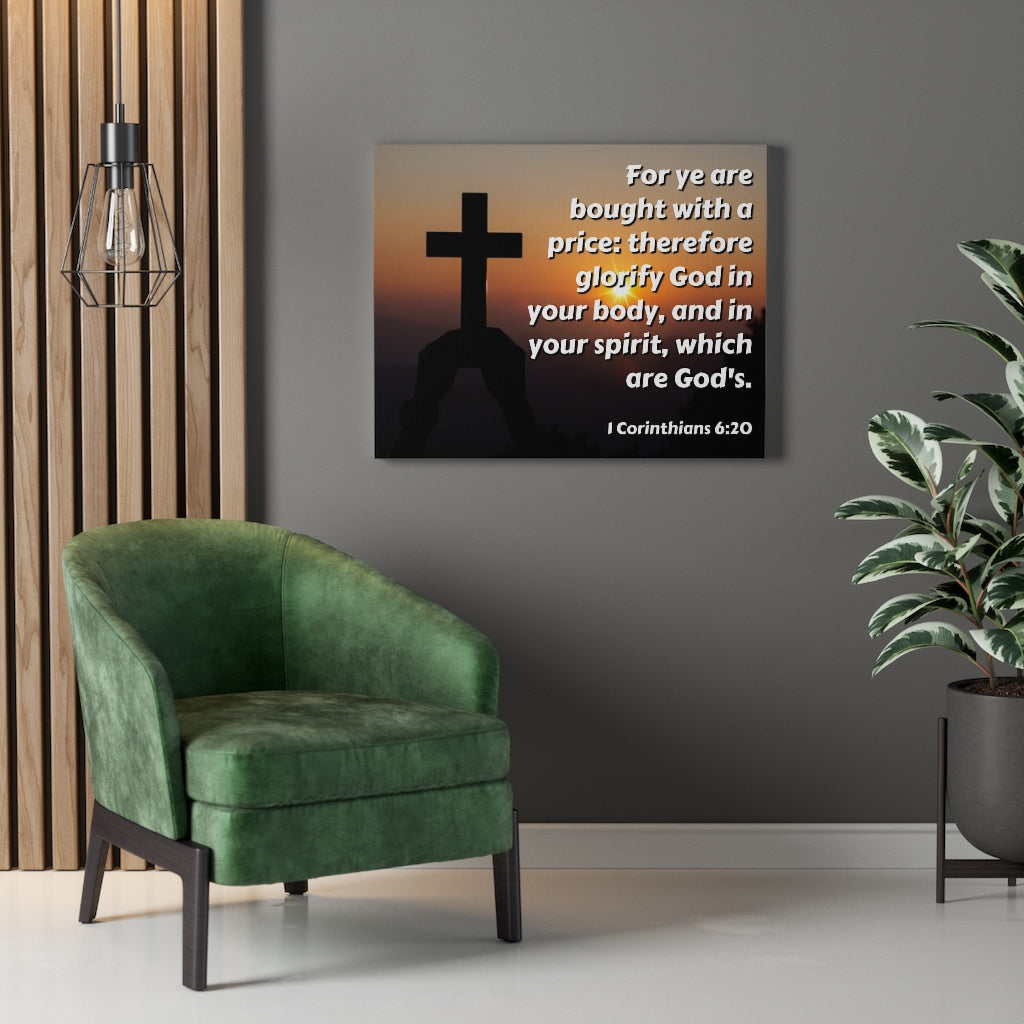 Scripture Walls Glorify God 1 Corinthians 6:20 Bible Verse Canvas Christian Wall Art Ready to Hang Unframed-Express Your Love Gifts