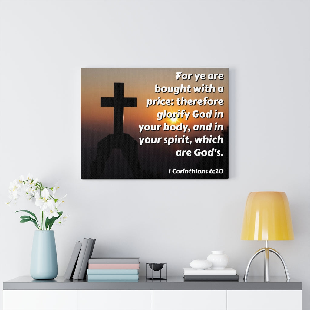 Scripture Walls Glorify God 1 Corinthians 6:20 Bible Verse Canvas Christian Wall Art Ready to Hang Unframed-Express Your Love Gifts