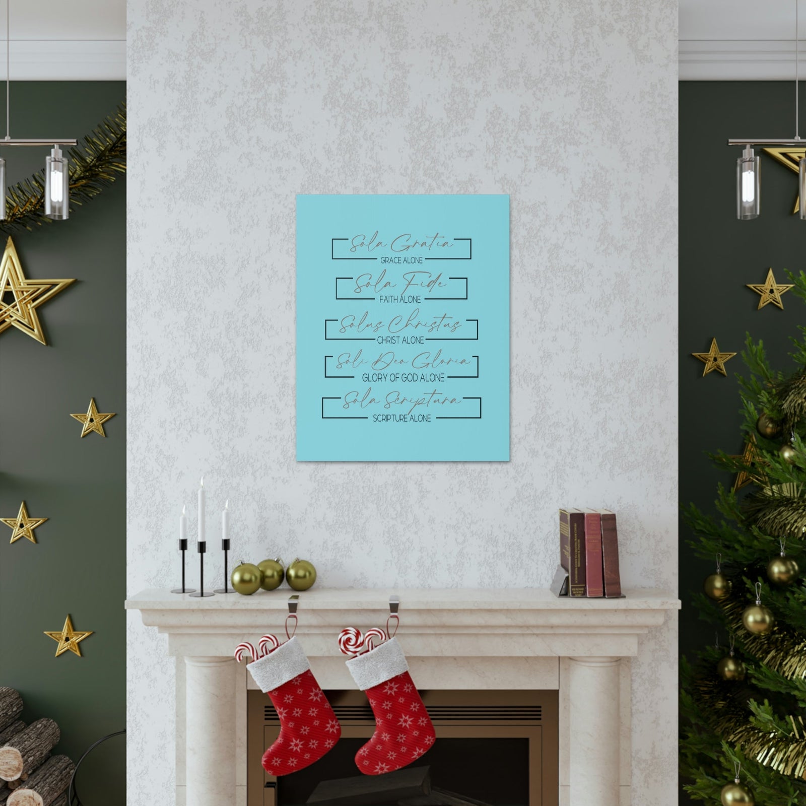 Scripture Walls Glory Of God Alone Hebrews 1:3 Light Blue Bible Verse Canvas Christian Wall Art Ready to Hang Unframed-Express Your Love Gifts