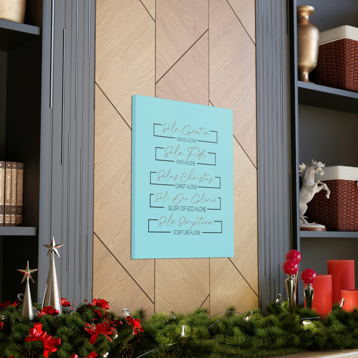 Scripture Walls Glory Of God Alone Hebrews 1:3 Light Blue Bible Verse Canvas Christian Wall Art Ready to Hang Unframed-Express Your Love Gifts