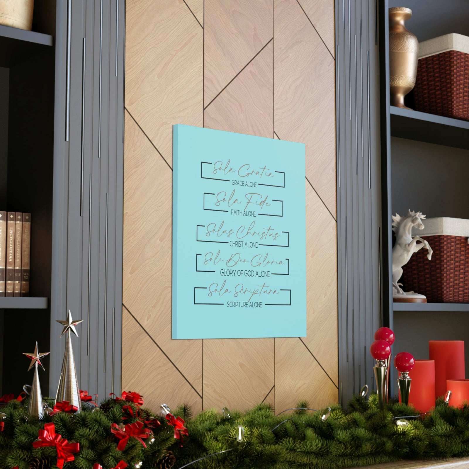 Scripture Walls Glory Of God Alone Hebrews 1:3 Light Blue Bible Verse Canvas Christian Wall Art Ready to Hang Unframed-Express Your Love Gifts