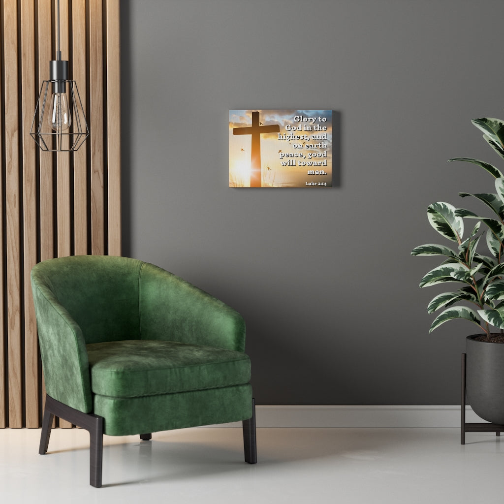 Scripture Walls Glory To God Luke 2:14 Bible Verse Canvas Christian Wall Art Ready to Hang Unframed-Express Your Love Gifts