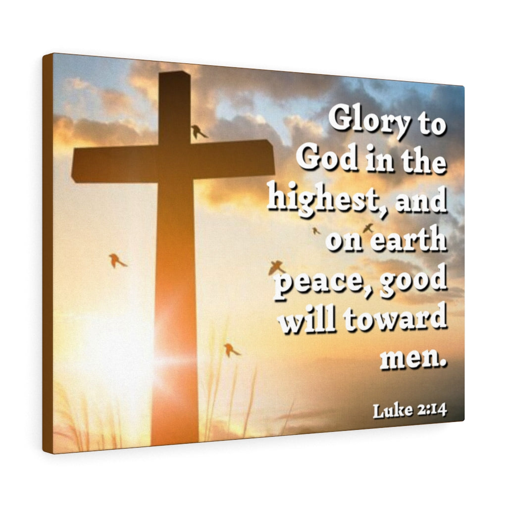 Scripture Walls Glory To God Luke 2:14 Bible Verse Canvas Christian Wall Art Ready to Hang Unframed-Express Your Love Gifts
