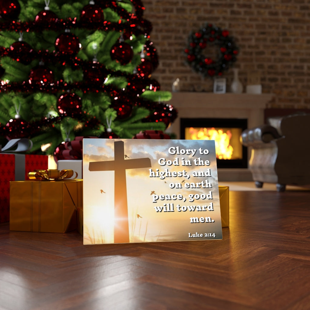 Scripture Walls Glory To God Luke 2:14 Bible Verse Canvas Christian Wall Art Ready to Hang Unframed-Express Your Love Gifts