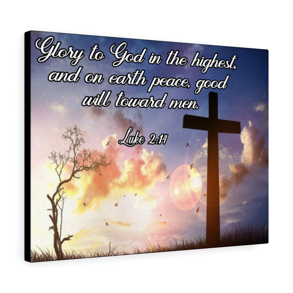 Scripture Walls Glory to God Luke 2:14 Bible Verse Canvas Christian Wall Art Ready to Hang Unframed-Express Your Love Gifts