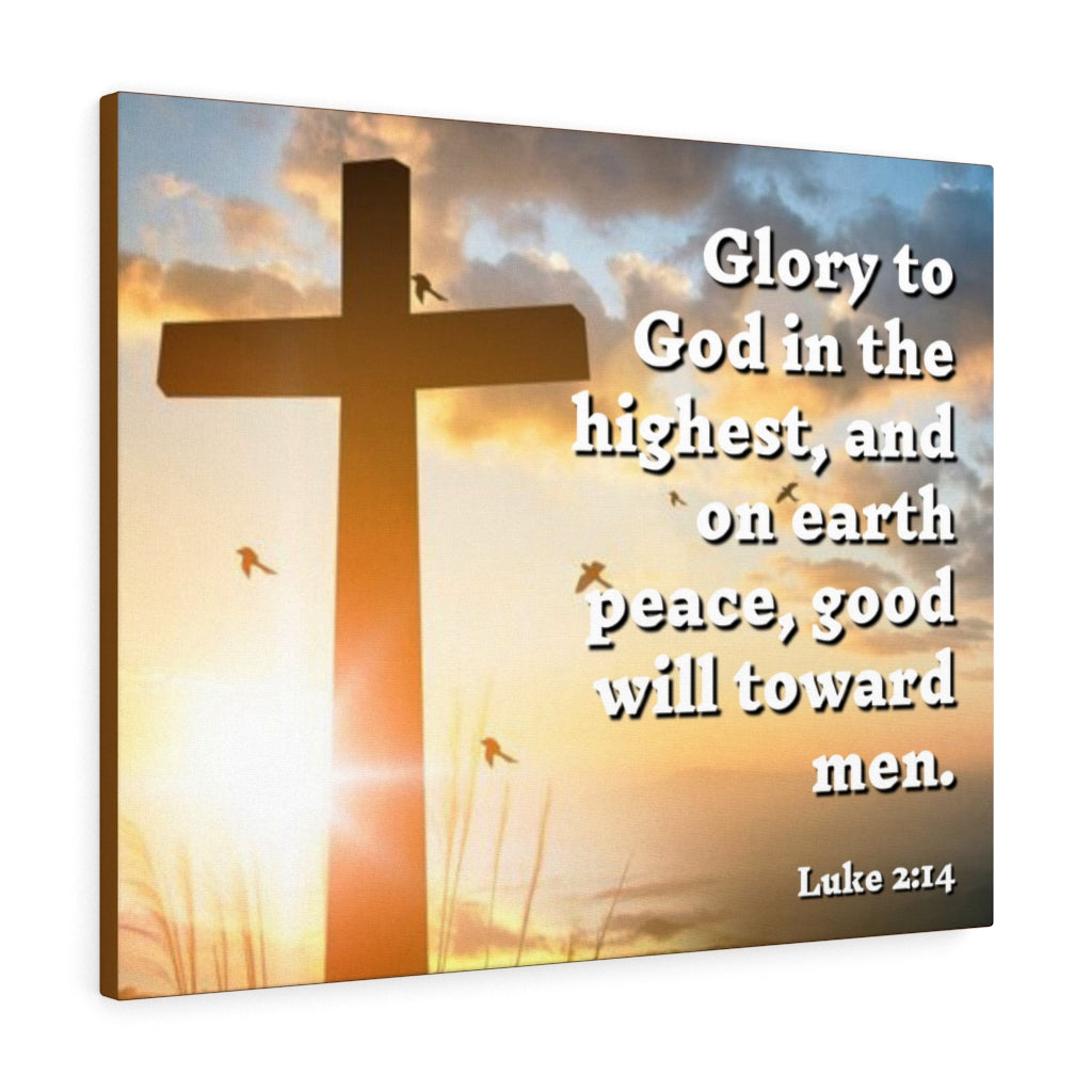 Scripture Walls Glory To God Luke 2:14 Bible Verse Canvas Christian Wall Art Ready to Hang Unframed-Express Your Love Gifts