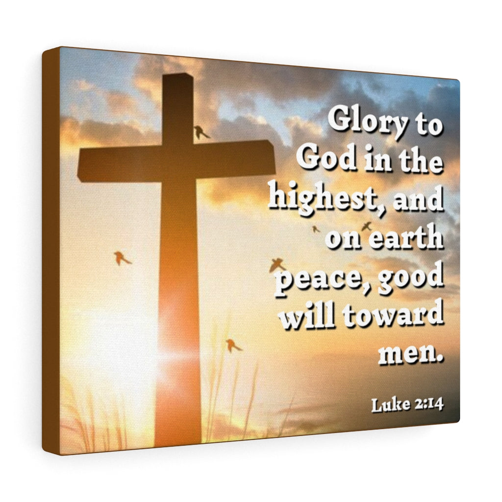 Scripture Walls Glory To God Luke 2:14 Bible Verse Canvas Christian Wall Art Ready to Hang Unframed-Express Your Love Gifts