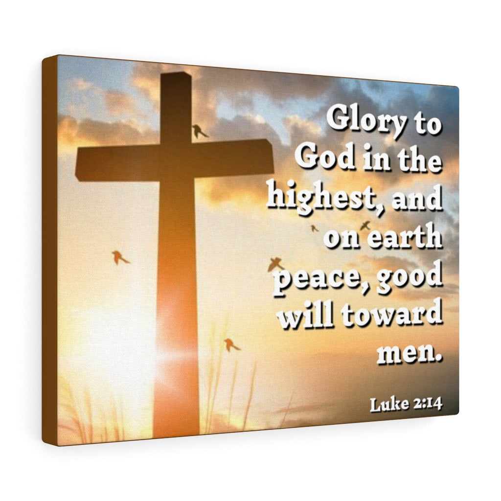 Scripture Walls Glory To God Luke 2:14 Bible Verse Canvas Christian Wall Art Ready to Hang Unframed-Express Your Love Gifts