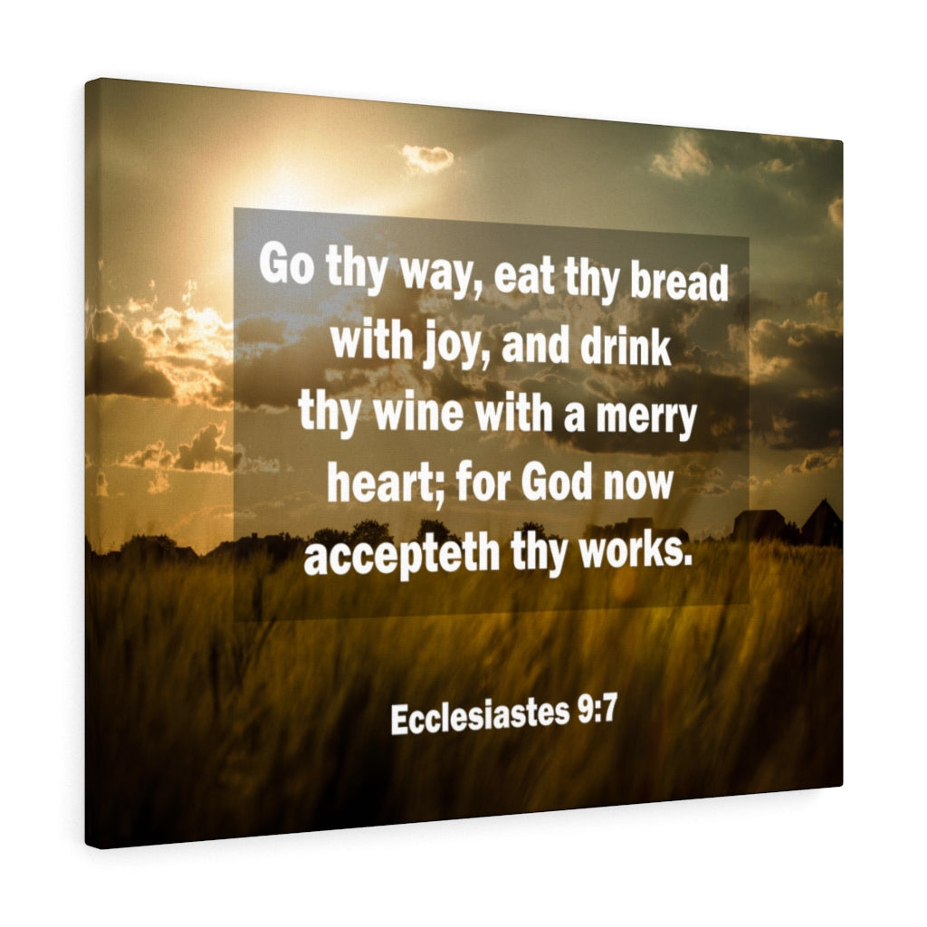 Scripture Walls Go Thy Way Ecclesiastes 9:7 Christian Home Decor Bible Art Unframed-Express Your Love Gifts