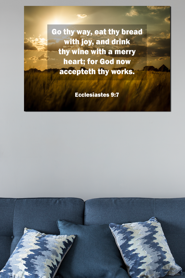 Scripture Walls Go Thy Way Ecclesiastes 9:7 Christian Home Decor Bible Art Unframed-Express Your Love Gifts