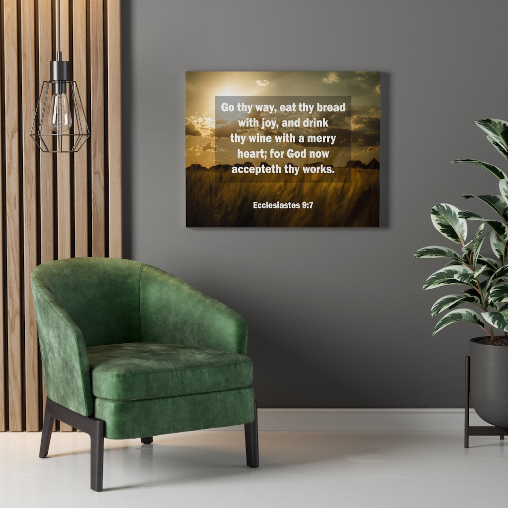 Scripture Walls Go Thy Way Ecclesiastes 9:7 Christian Home Decor Bible Art Unframed-Express Your Love Gifts