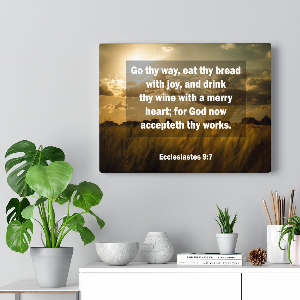Scripture Walls Go Thy Way Ecclesiastes 9:7 Christian Home Decor Bible Art Unframed-Express Your Love Gifts