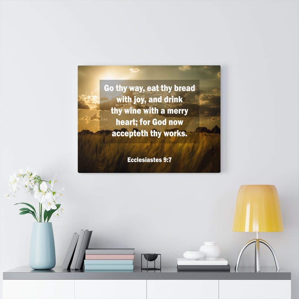 Scripture Walls Go Thy Way Ecclesiastes 9:7 Christian Home Decor Bible Art Unframed-Express Your Love Gifts