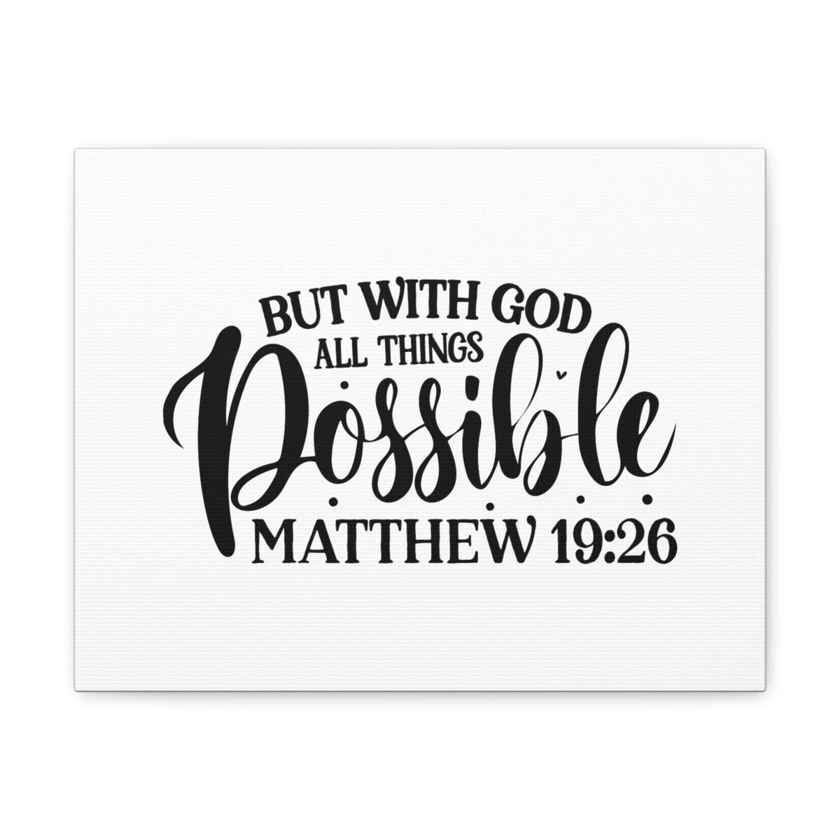 Scripture Walls God All Things Possible Matthew 19:26 Dots Christian Wall Art Bible Verse Print Ready to Hang Unframed-Express Your Love Gifts