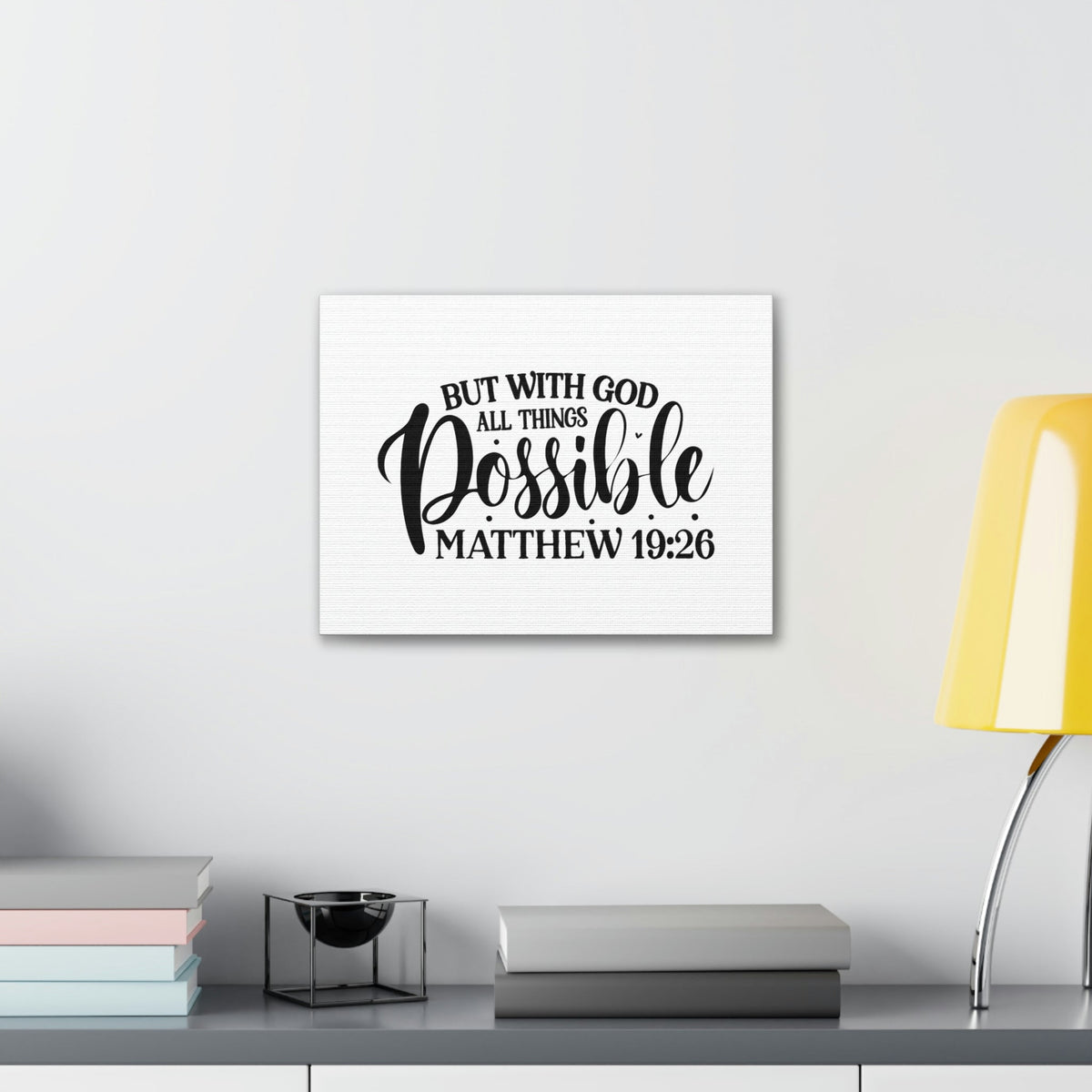 Scripture Walls God All Things Possible Matthew 19:26 Dots Christian Wall Art Bible Verse Print Ready to Hang Unframed-Express Your Love Gifts