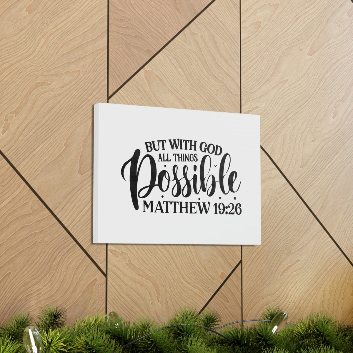 Scripture Walls God All Things Possible Matthew 19:26 Dots Christian Wall Art Bible Verse Print Ready to Hang Unframed-Express Your Love Gifts