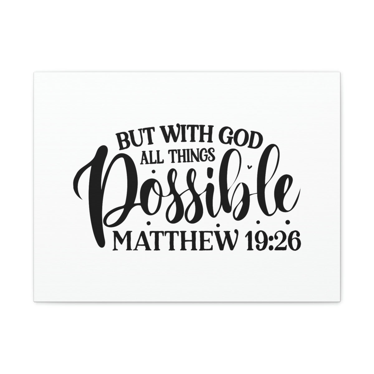 Scripture Walls God All Things Possible Matthew 19:26 Dots Christian Wall Art Bible Verse Print Ready to Hang Unframed-Express Your Love Gifts
