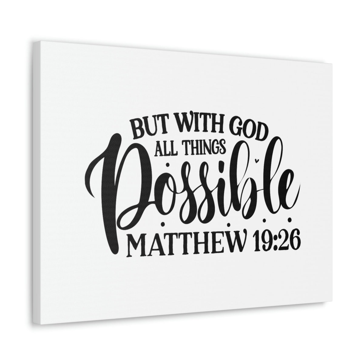 Scripture Walls God All Things Possible Matthew 19:26 Dots Christian Wall Art Bible Verse Print Ready to Hang Unframed-Express Your Love Gifts