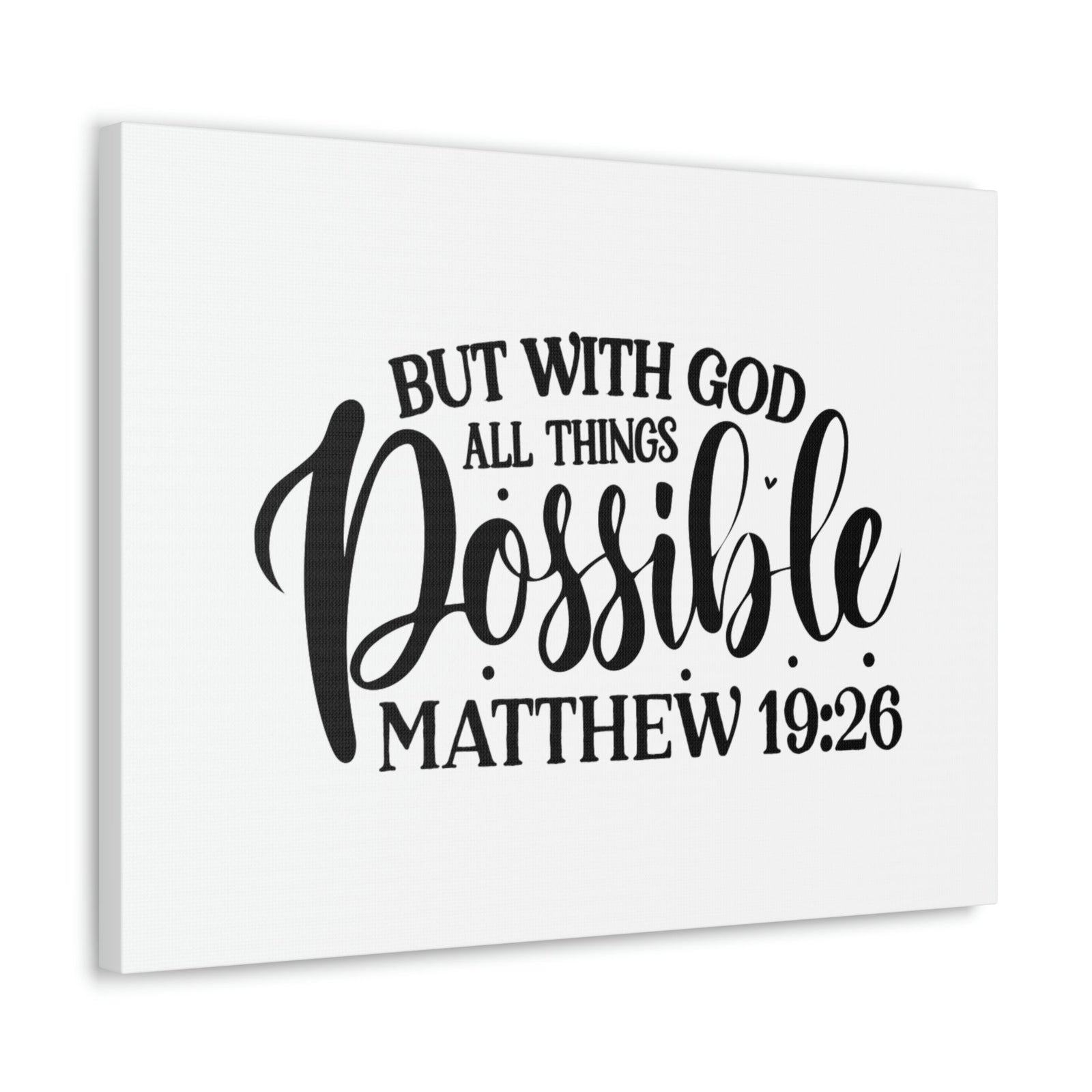 Scripture Walls God All Things Possible Matthew 19:26 Dots Christian Wall Art Bible Verse Print Ready to Hang Unframed-Express Your Love Gifts
