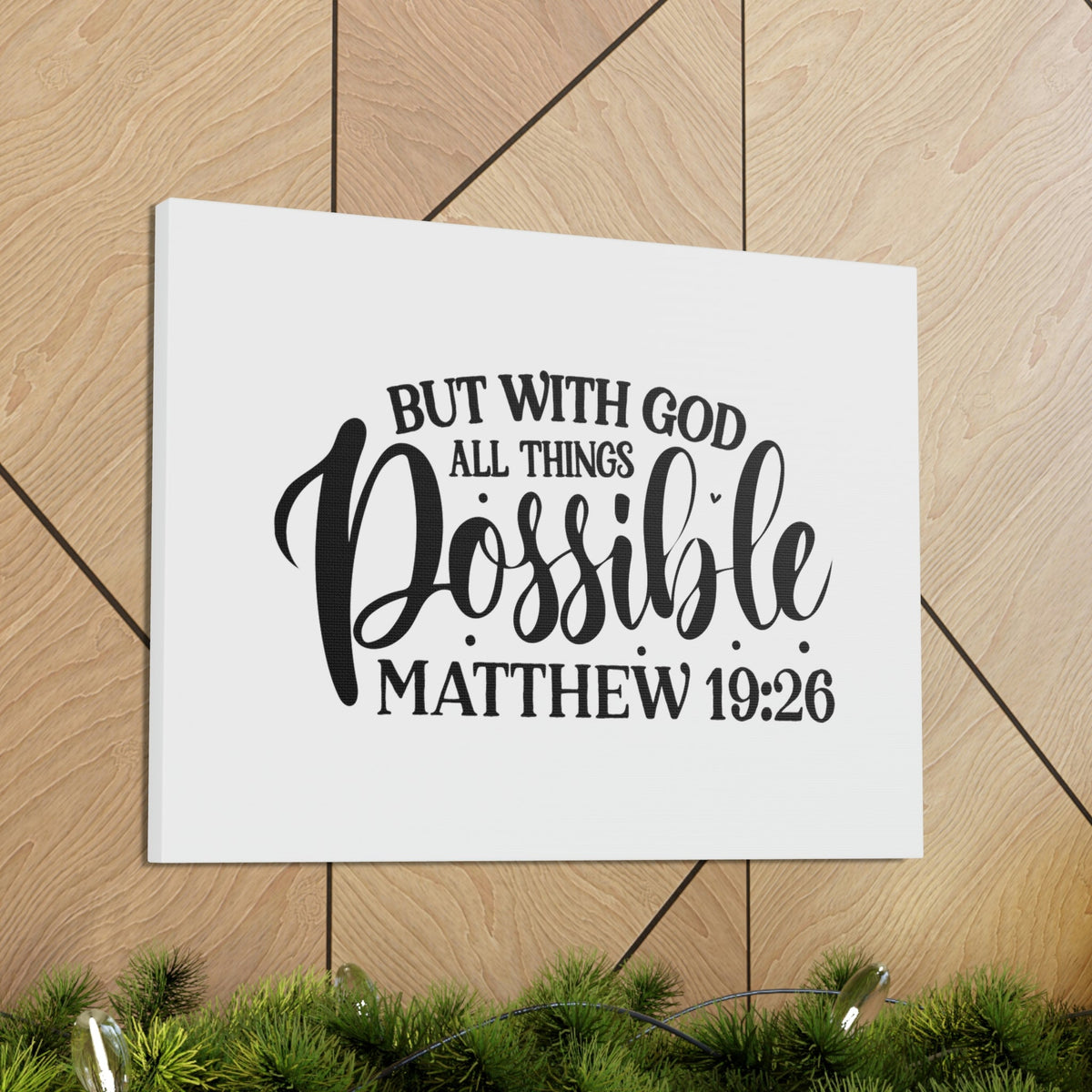 Scripture Walls God All Things Possible Matthew 19:26 Dots Christian Wall Art Bible Verse Print Ready to Hang Unframed-Express Your Love Gifts