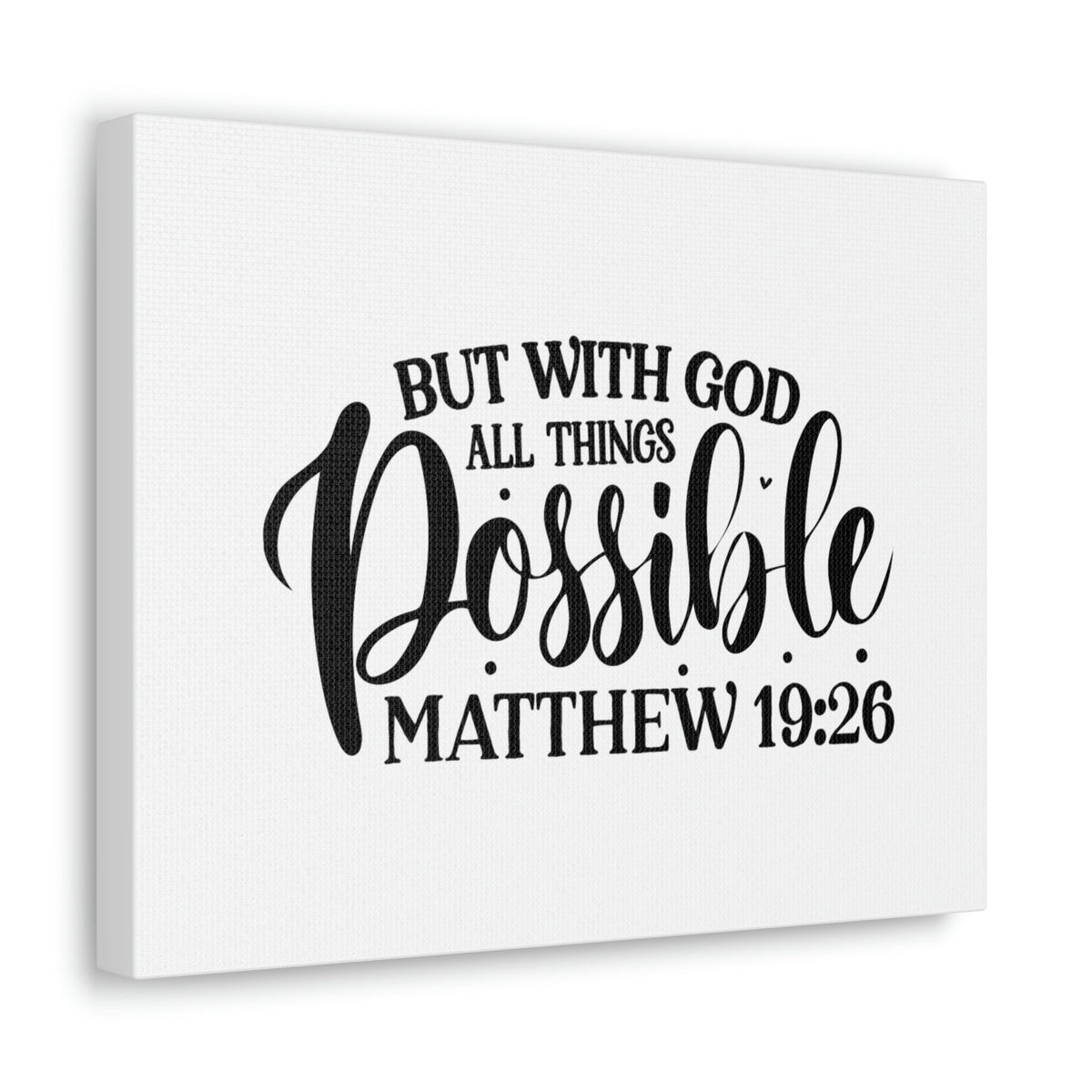 Scripture Walls God All Things Possible Matthew 19:26 Dots Christian Wall Art Bible Verse Print Ready to Hang Unframed-Express Your Love Gifts
