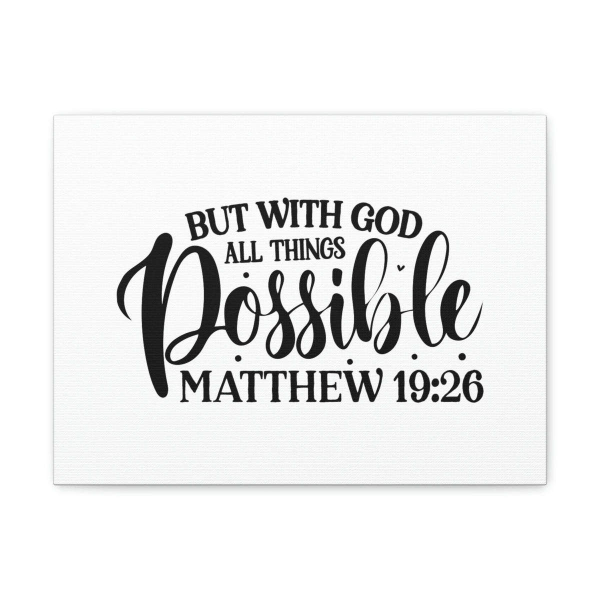 Scripture Walls God All Things Possible Matthew 19:26 Dots Christian Wall Art Bible Verse Print Ready to Hang Unframed-Express Your Love Gifts