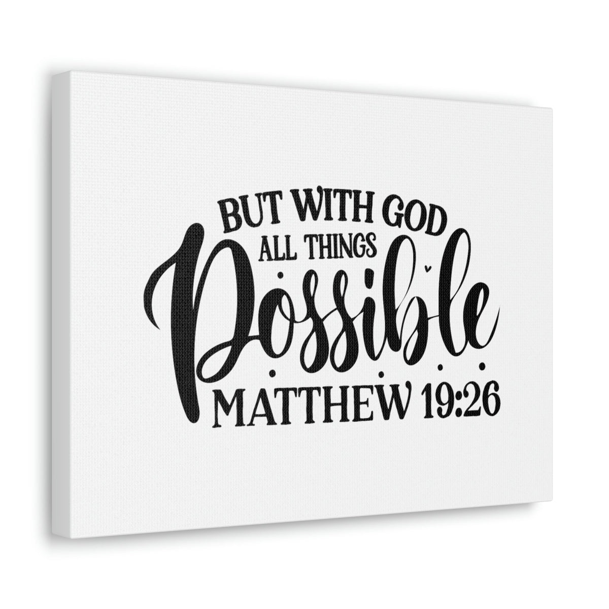 Scripture Walls God All Things Possible Matthew 19:26 Dots Christian Wall Art Bible Verse Print Ready to Hang Unframed-Express Your Love Gifts