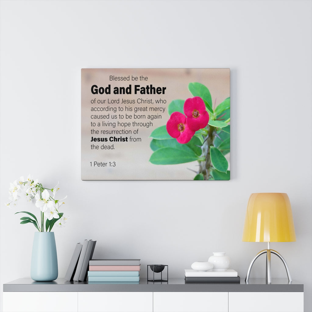 Scripture Walls God and Father 1 Peter 1:3Wall Art Christian Home Decor Unframed-Express Your Love Gifts