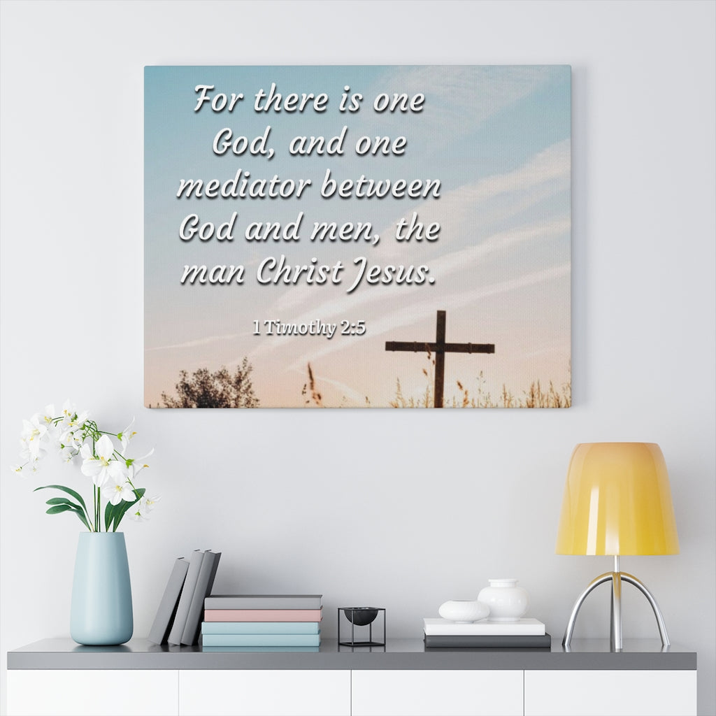 Scripture Walls God And Men 1 Timothy 2:5 Bible Verse Canvas Christian Wall Art Ready to Hang Unframed-Express Your Love Gifts