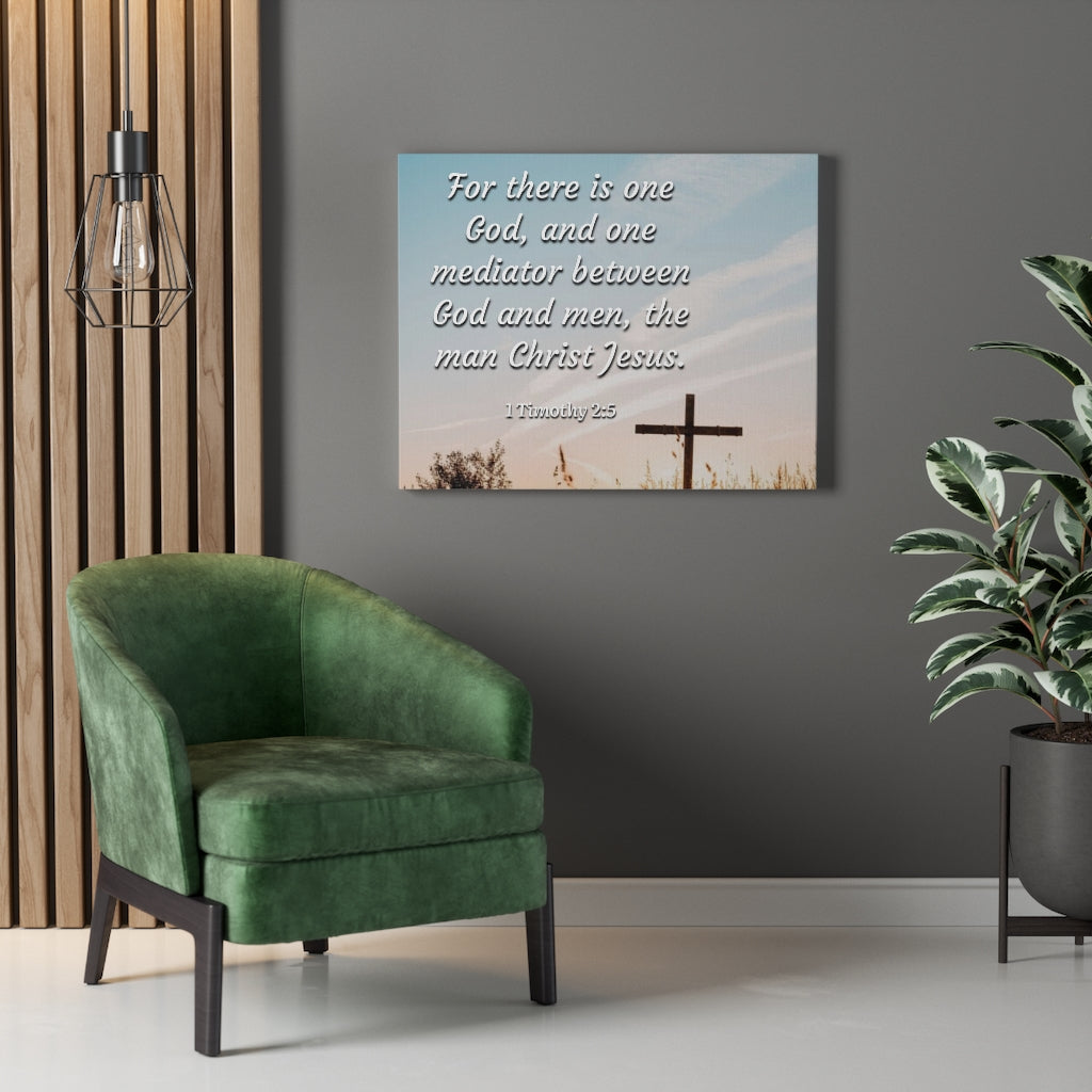 Scripture Walls God And Men 1 Timothy 2:5 Bible Verse Canvas Christian Wall Art Ready to Hang Unframed-Express Your Love Gifts