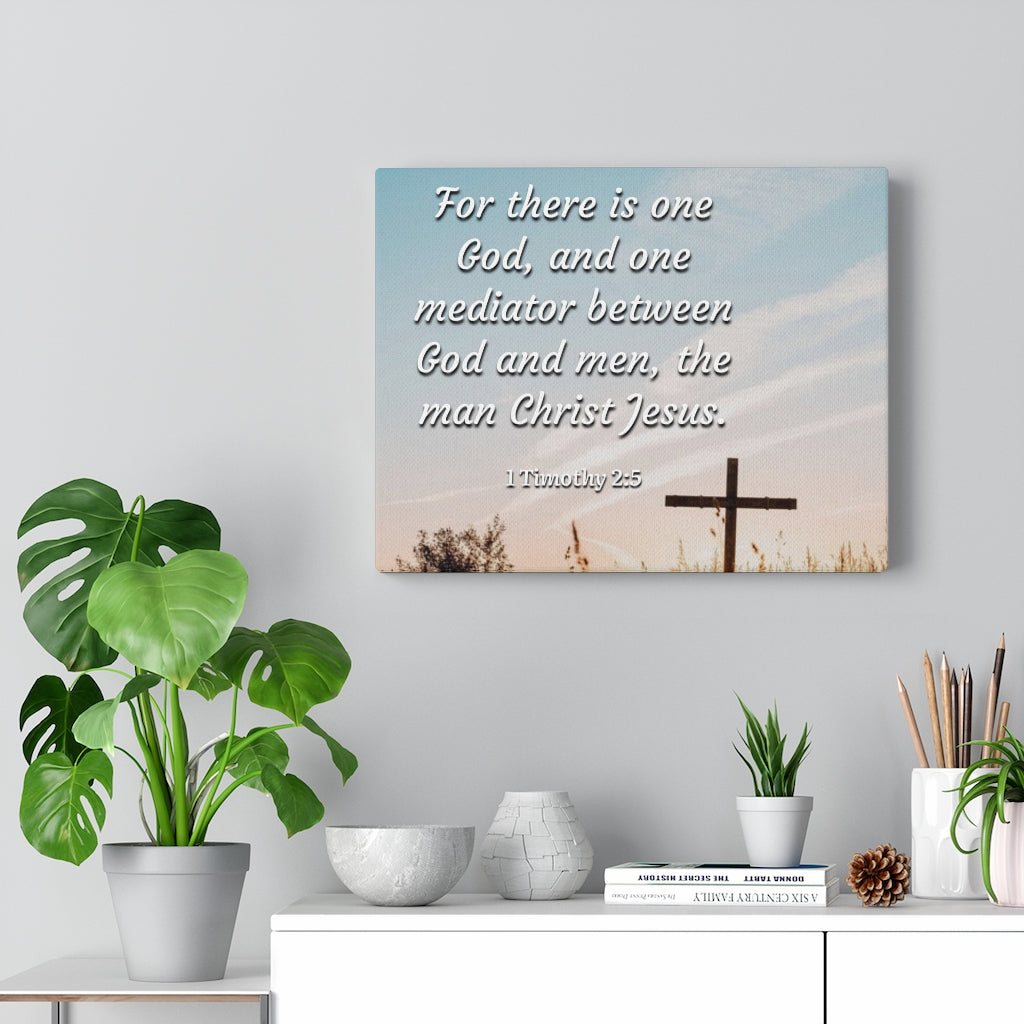 Scripture Walls God And Men 1 Timothy 2:5 Bible Verse Canvas Christian Wall Art Ready to Hang Unframed-Express Your Love Gifts