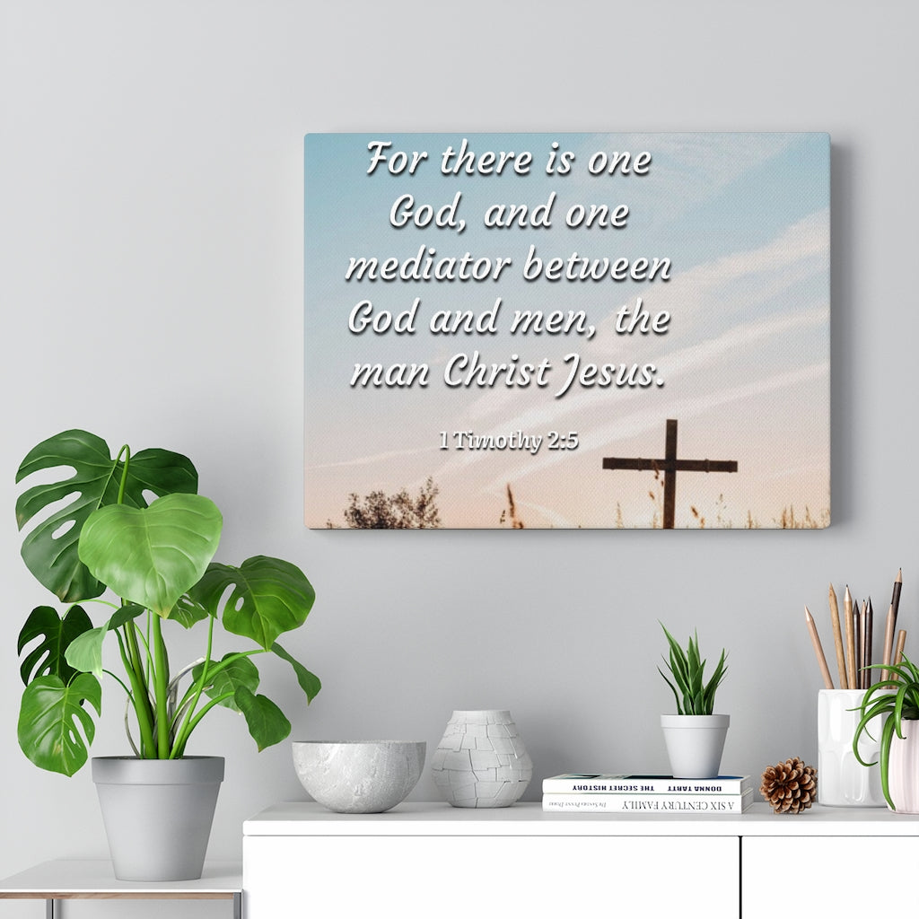 Scripture Walls God And Men 1 Timothy 2:5 Bible Verse Canvas Christian Wall Art Ready to Hang Unframed-Express Your Love Gifts
