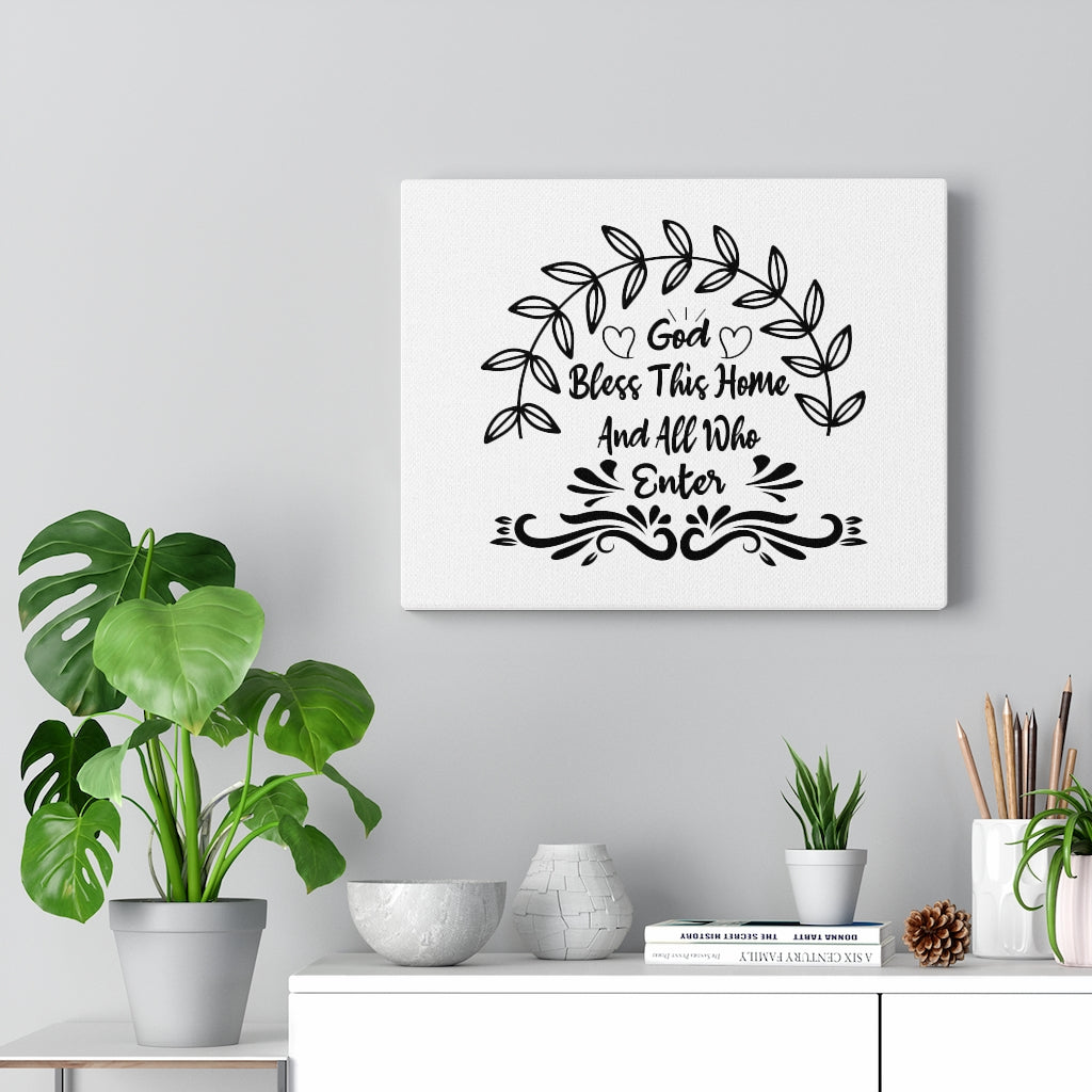 Scripture Walls God Bless This Home Bible Verse Canvas Christian Wall Art Ready to Hang Unframed-Express Your Love Gifts