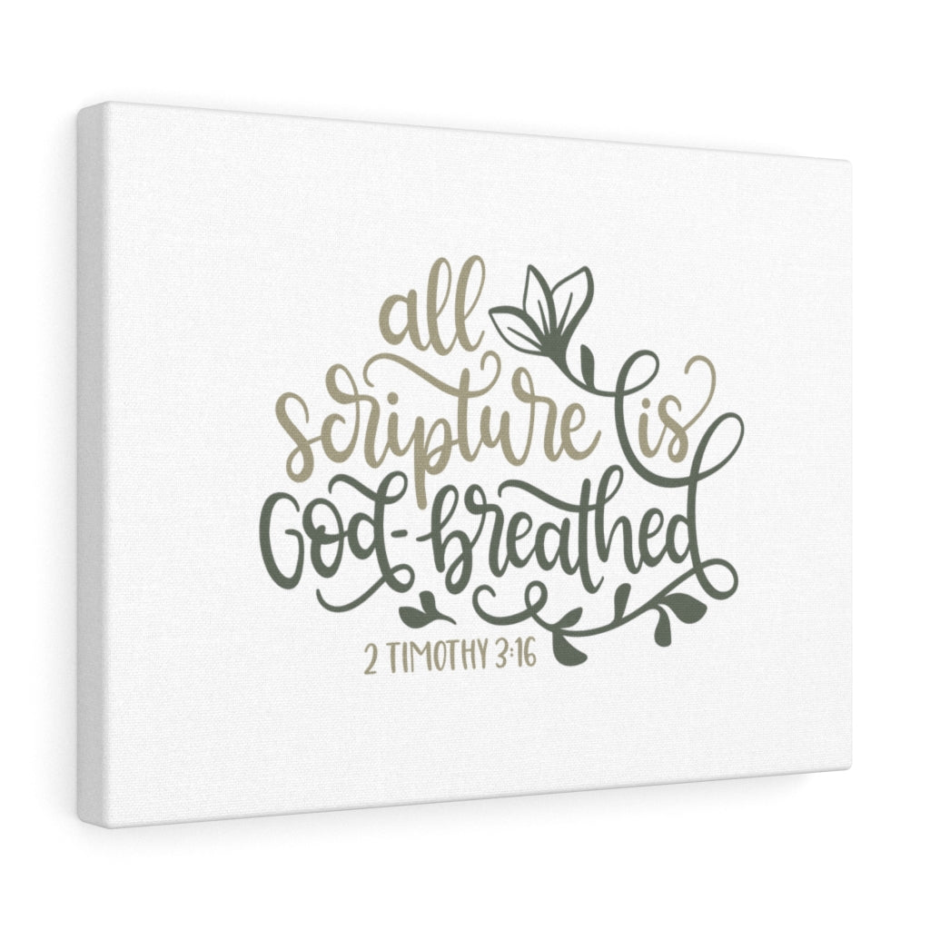 Scripture Walls God Breathed 2 Timothy 3:16 Bible Verse Canvas Christian Wall Art Ready to Hang Unframed-Express Your Love Gifts