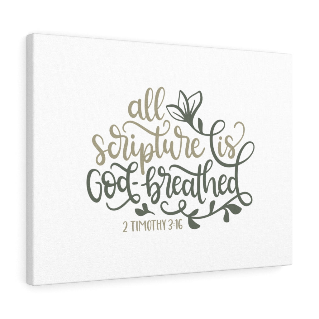 Scripture Walls God Breathed 2 Timothy 3:16 Bible Verse Canvas Christian Wall Art Ready to Hang Unframed-Express Your Love Gifts