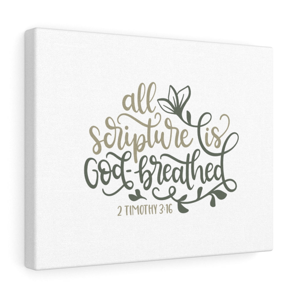 Scripture Walls God Breathed 2 Timothy 3:16 Bible Verse Canvas Christian Wall Art Ready to Hang Unframed-Express Your Love Gifts