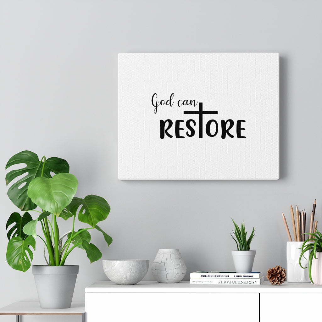 Scripture Walls God Can Restore Cross Bible Verse Canvas Christian Wall Art Ready to Hang Unframed-Express Your Love Gifts