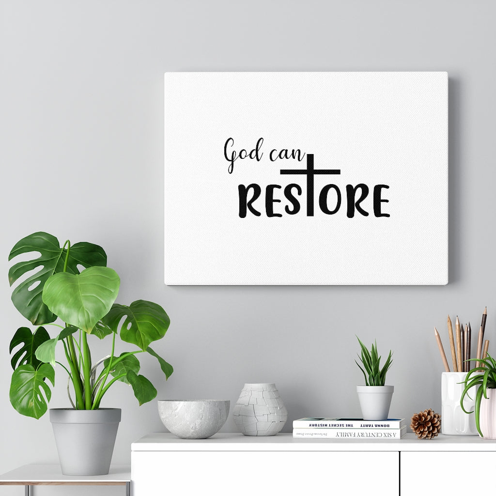 Scripture Walls God Can Restore Cross Bible Verse Canvas Christian Wall Art Ready to Hang Unframed-Express Your Love Gifts