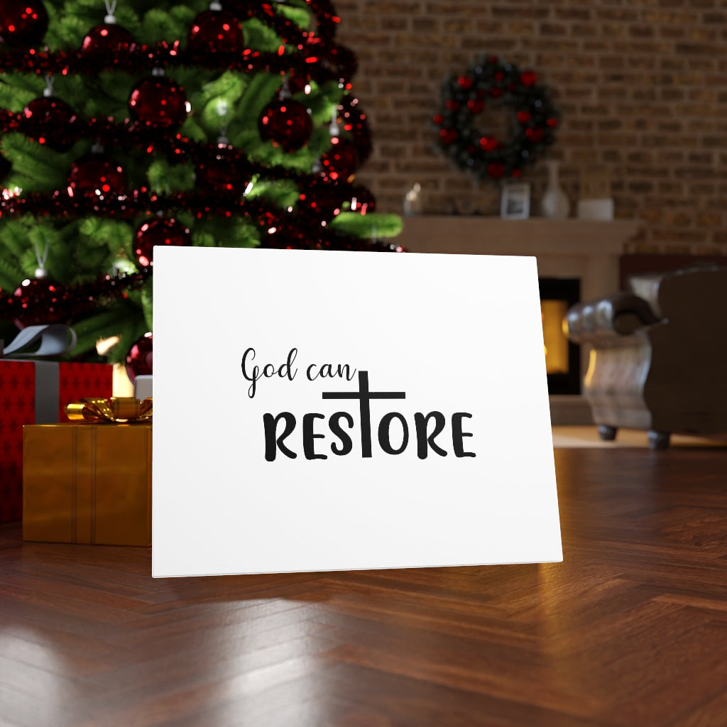 Scripture Walls God Can Restore Cross Bible Verse Canvas Christian Wall Art Ready to Hang Unframed-Express Your Love Gifts