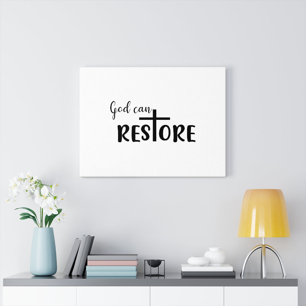 Scripture Walls God Can Restore Cross Bible Verse Canvas Christian Wall Art Ready to Hang Unframed-Express Your Love Gifts