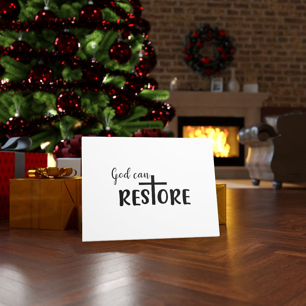Scripture Walls God Can Restore Cross Bible Verse Canvas Christian Wall Art Ready to Hang Unframed-Express Your Love Gifts