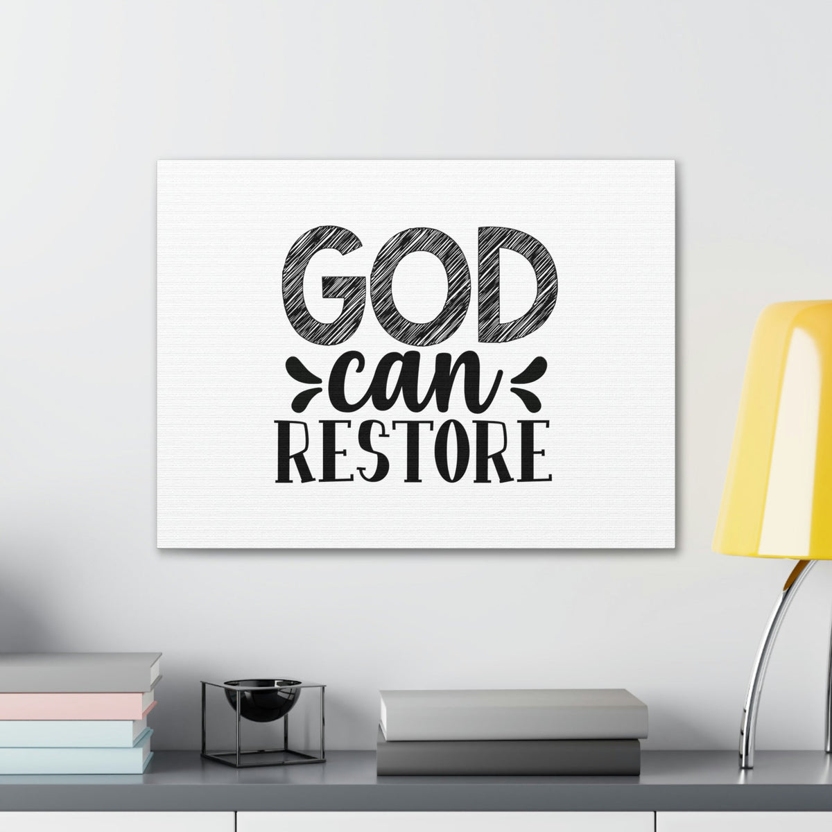 Scripture Walls God Can Restore Psalm 23:3 Plain Christian Wall Art Bible Verse Print Ready to Hang Unframed-Express Your Love Gifts