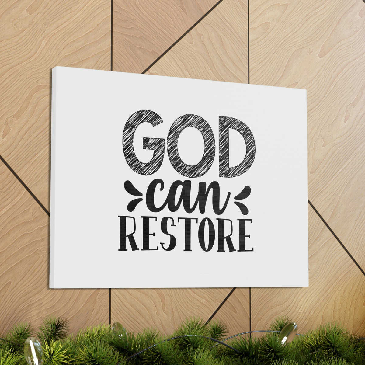 Scripture Walls God Can Restore Psalm 23:3 Plain Christian Wall Art Bible Verse Print Ready to Hang Unframed-Express Your Love Gifts