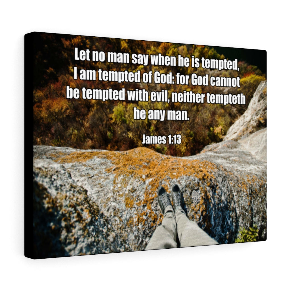 Scripture Walls God Cannot Be Tempted James 1:13 Bible Verse Canvas Christian Wall Art Ready to Hang Unframed-Express Your Love Gifts