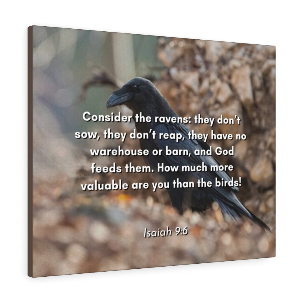Scripture Walls God Feedeth Them Isaiah 9:6 Bible Verse Canvas Christian Wall Art Ready to Hang Unframed-Express Your Love Gifts