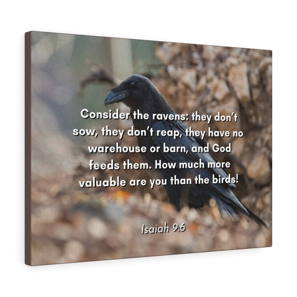 Scripture Walls God Feedeth Them Isaiah 9:6 Bible Verse Canvas Christian Wall Art Ready to Hang Unframed-Express Your Love Gifts